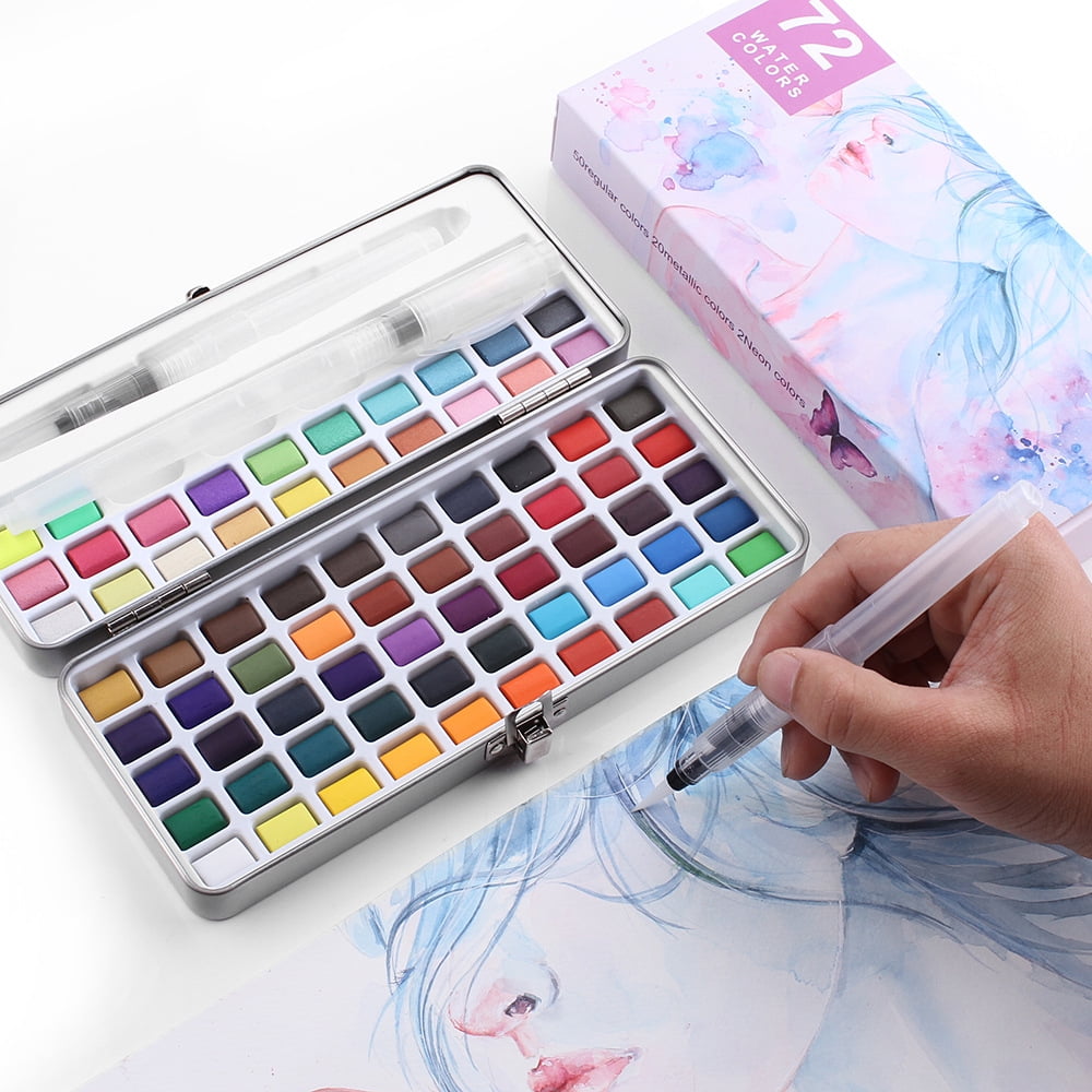 No LOGO solid watercolor paint set 50 color 72 color 90 color neutral packaging watercolor pearl color fluorescent color