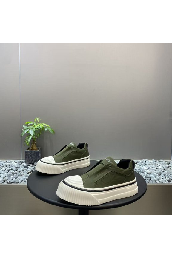 No-Lace Slip-On Shell Toe Platform Canvas Shoes