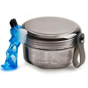 No Leak Denture Case Retainer Bath Box Cup, Denture Soaking Cup False Teeth Holder Box Case with Strainer Basket and Brush, Dishwasher safe