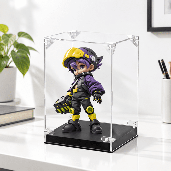 No Led Light 6 x 6 x 8 inches Display Case for Action Figures Collectibles Models Dolls