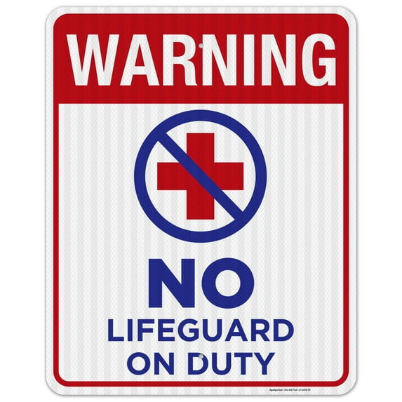 No Lifeguard On Duty Pool Sign,