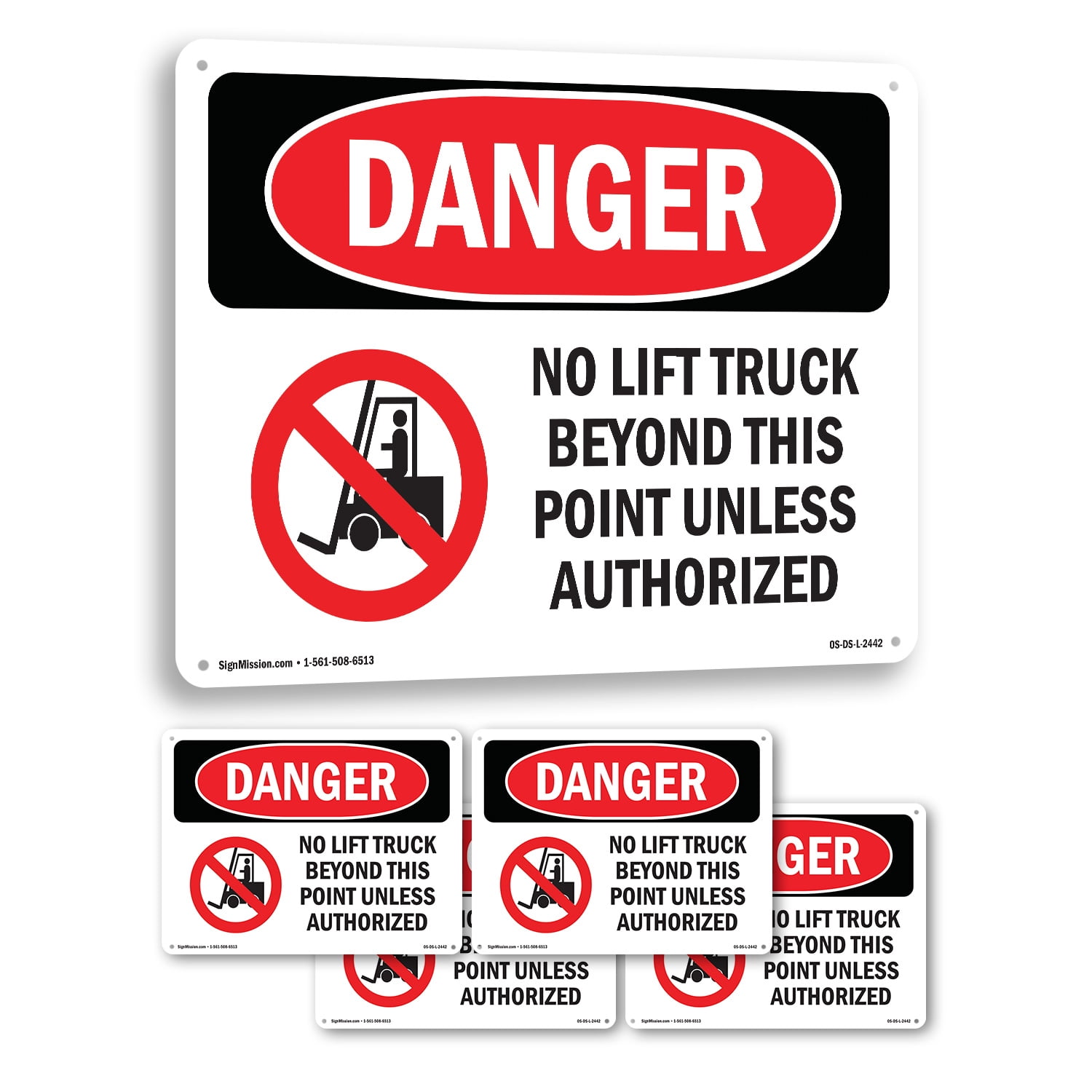 No Lift Truck Beyond This Point OSHA Danger Aluminum Sign 10 Inch x 7 ...