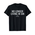 thumbnail image 1 of No Longer Living in Sin Funny Bride Groom Marriage Wedding T-Shirt, 1 of 5