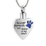 No Longer by My Side,But Forever in My Heart Carved Locket Cremation Urn Necklace for Pet Dogs Cats Ashes