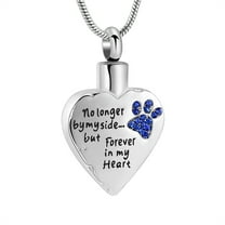 No Longer by My Side,But Forever in My Heart Carved Locket Cremation Urn Necklace for Pet Dogs Cats Ashes