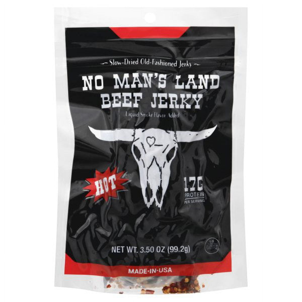 No Man Lands Hot Beef Jerky 3.5 Oz