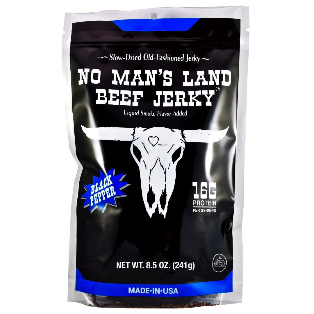 No Man’s Land BLACK MMF7 PEPPER Beef Jerky High Protein Free Low