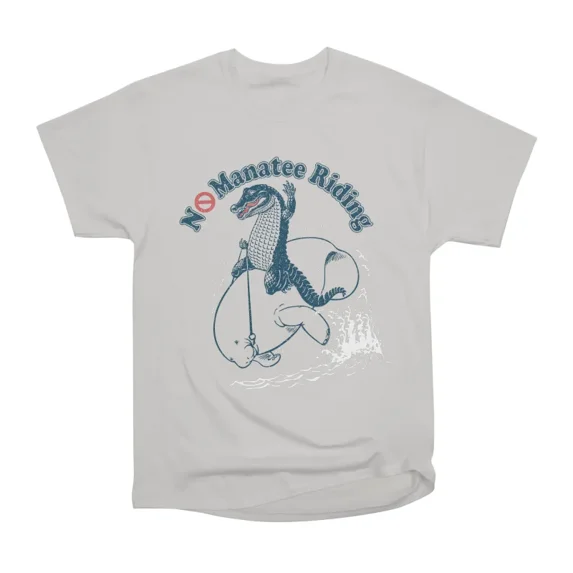 No Manatee Riding 2023 T-Shirt Tee Gift For Him Merch For Her Apparel For Friend