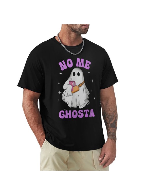 No Me Ghosta Mexicano Men's Cotton HD Print Short Sleeve T-Shirt Crew Neck Top Black 2XL