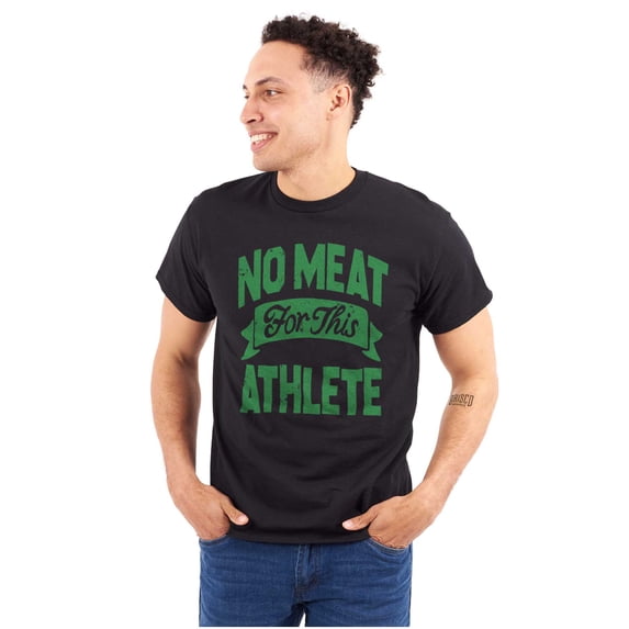 No Meat This Athlete Vegetarian Funny Men's Graphic T Shirt Tees Brisco Brands S