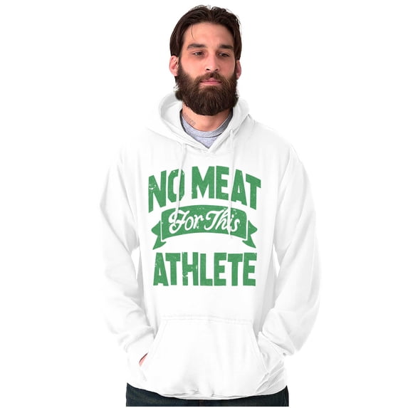 No Meat This Athlete Vegetarian Funny Unisex Plus Fleece Graphic Hoodie Brisco Brands 2X