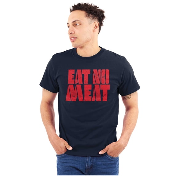 No Meat Vegetarian Vegan Cute Veggie Men's Graphic T Shirt Tees Brisco Brands M