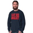 thumbnail image 1 of No Meat Vegetarian Vegan Cute Veggie Plus Size Long Sleeve Graphic Tee Shirt Brisco Brands 2X, 1 of 5