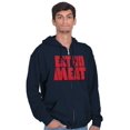 thumbnail image 1 of No Meat Vegetarian Vegan Cute Veggie Unisex Fleece Graphic Zip Up Hoodie Brisco Brands 3X, 1 of 5
