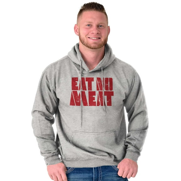 No Meat Vegetarian Vegan Cute Veggie Unisex Plus Fleece Graphic Hoodie Brisco Brands 3X