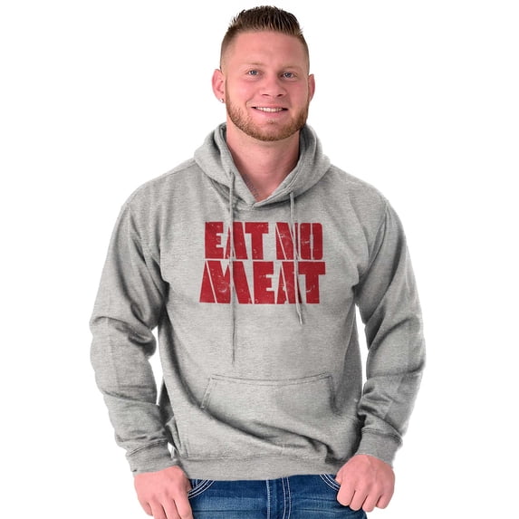 No Meat Vegetarian Vegan Cute Veggie Unisex Plus Fleece Graphic Hoodie Brisco Brands 3X