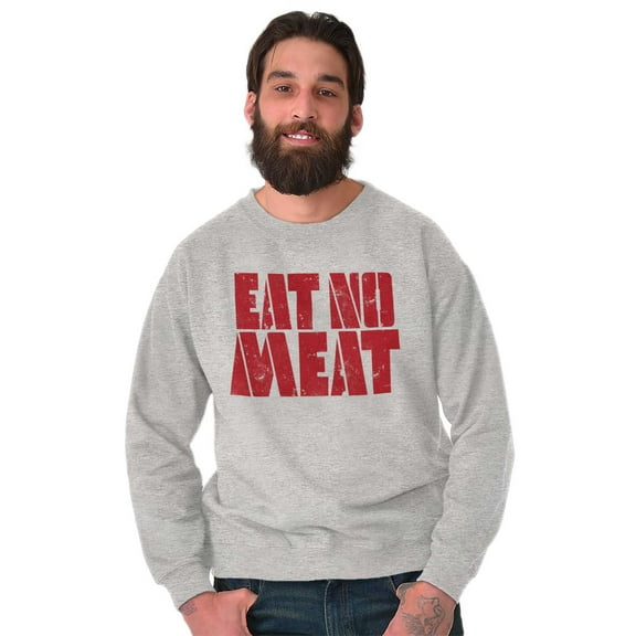 No Meat Vegetarian Vegan Cute Veggie Unisex Plus Fleece Graphic Sweatshirt Brisco Brands 3X