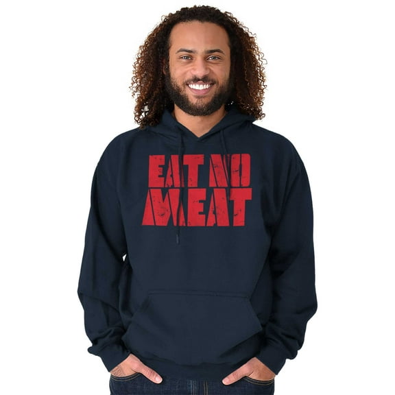 No Meat Vegetarian Vegan Cute Veggie Unisex Plus Fleece Graphic Hoodie Brisco Brands 3X