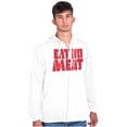 thumbnail image 1 of No Meat Vegetarian Vegan Cute Veggie Zip Up Hoodie Men's Women's Brisco Brands M, 1 of 5