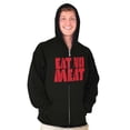 thumbnail image 1 of No Meat Vegetarian Vegan Cute Veggie Zip Up Hoodie Men's Women's Brisco Brands S, 1 of 5