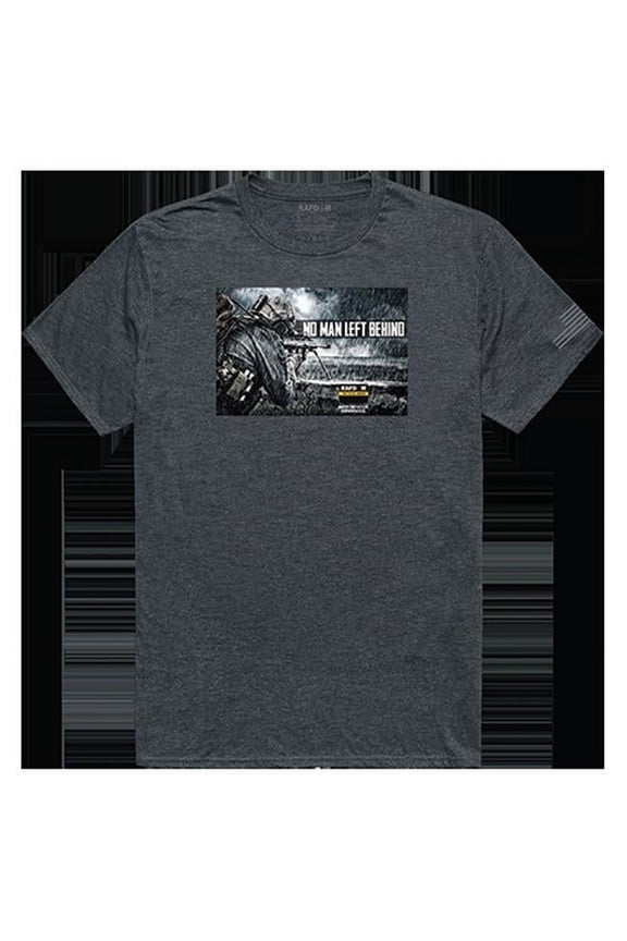 No Men Left Tactical Graphic Tee Shirt, Heather Charcoal - Large