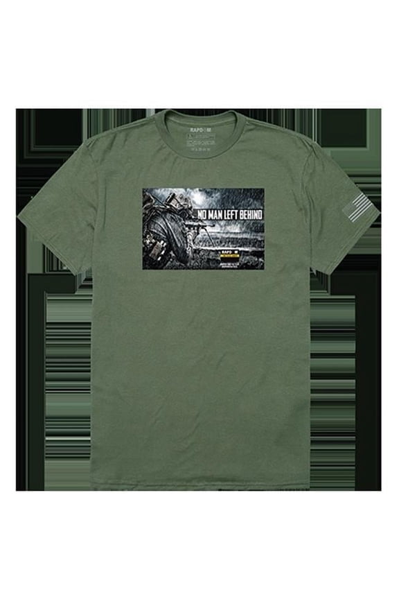 No Men Left Tactical Graphic Tee Shirt, Olive - Large