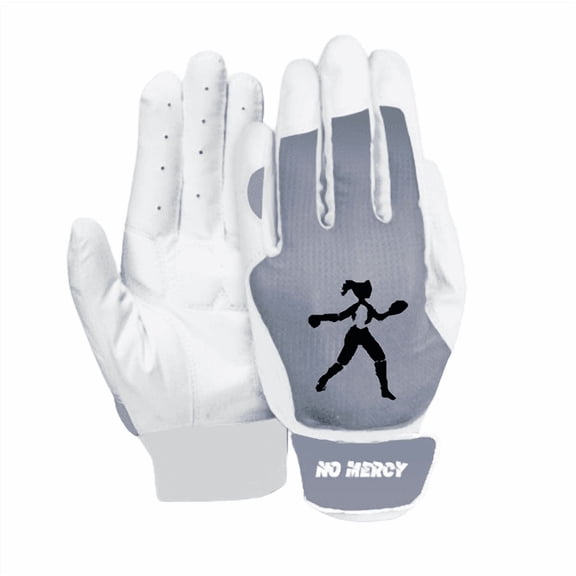 No Mercy Women's Softball Batting Glove - Gray - Small