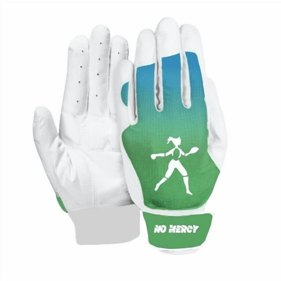 No Mercy Women's Softball Batting Glove - Green - Youth Medium