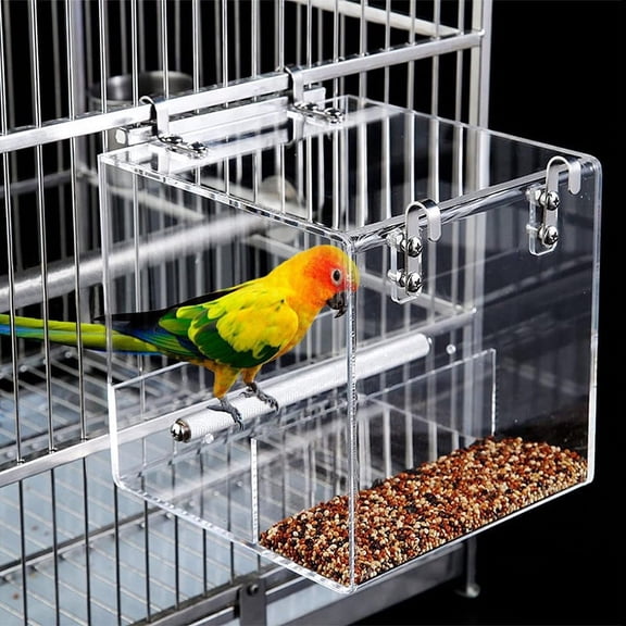 No Mess Bird Feeder for Cage Automatic Cage, Acrylic Parrot Food