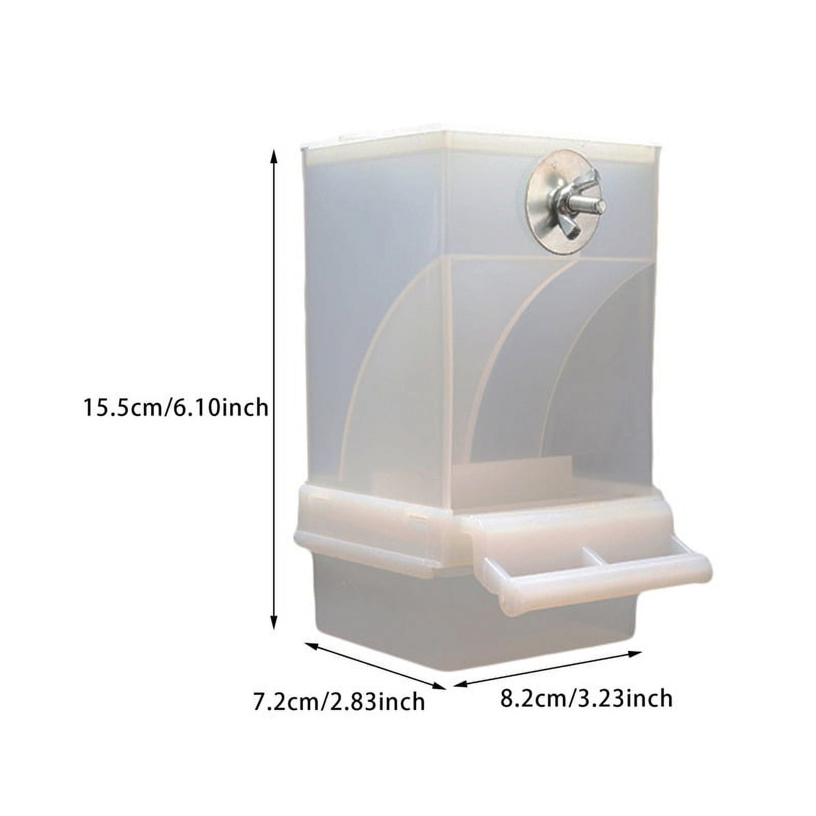 View of No Mess Bird Feeders Automatic Parrot Feeder Drinker Acrylic Seed Food ...