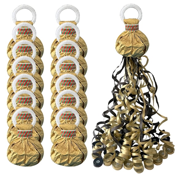 No-Mess Confetti Poppers, Colorful Streamers Party Poppers, Gold, 14 Pcs