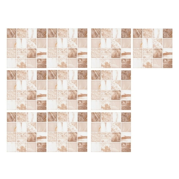 No-Mess DIY Wall Stickers, 10 Sheets Peel and Stick Ceramic Tile Paste, 3D Lattice Adhesive Wallpaper, Instant Update for Rental Kitchen & Bathroom, No Tools Needed