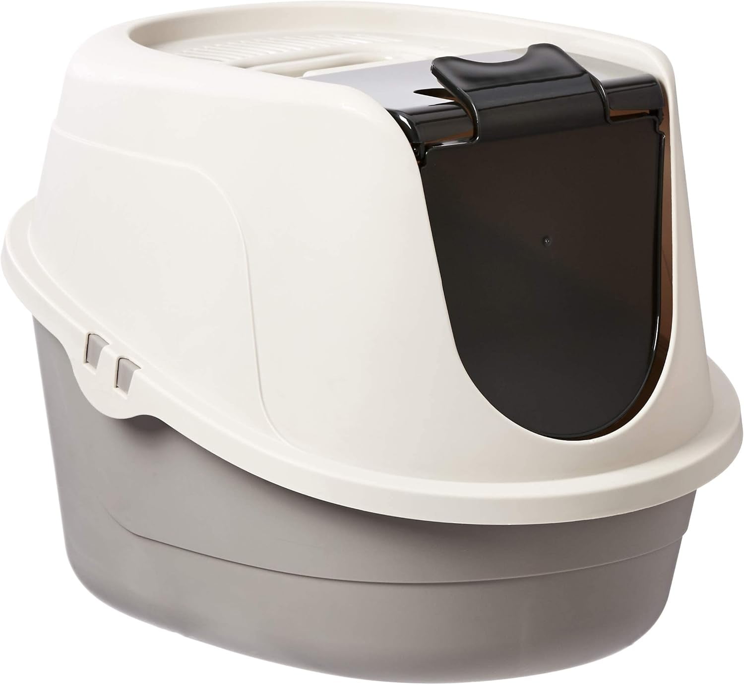 No-Mess Hooded Enclosed Cat Litter Box with Odor Control and Swinging Door, Large