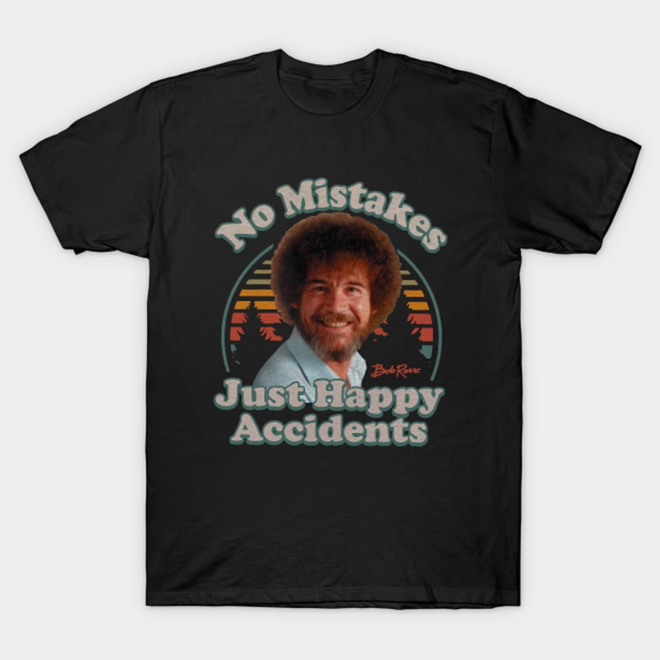 No Mistakes Just Happy Accidents Bob Ross Vintage Artist T Shirt