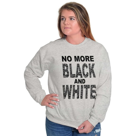 No More Black and White Zebra Print Women Plus Size Crewneck Sweatshirt Brisco Brands 2X