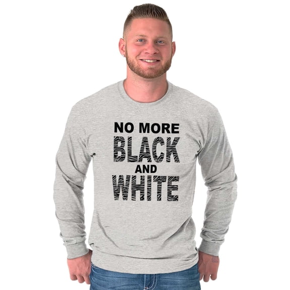 No More Black and White Zebra Print Women's Long Sleeve T Shirt Brisco Brands L