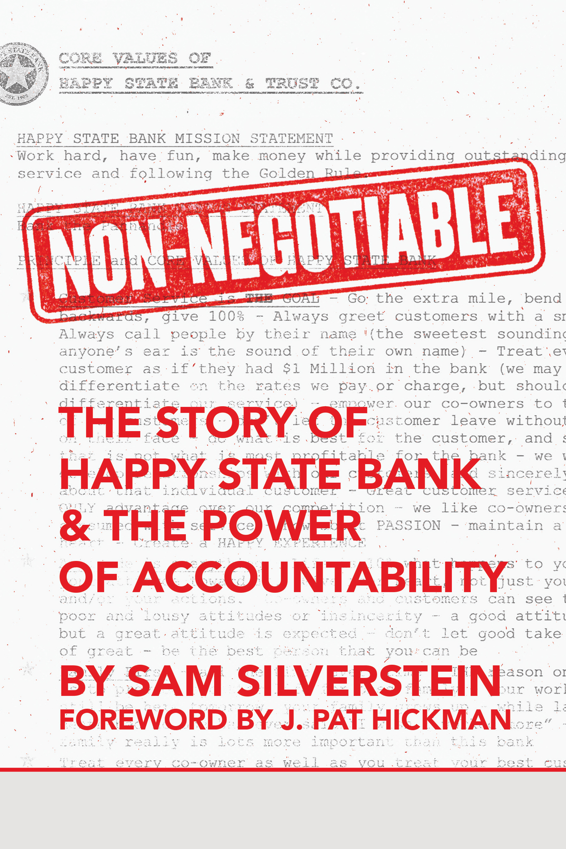 No More Excuses Series: Non-Negotiable : The Story of Happy State Bank & The Power of Accountability (Paperback)