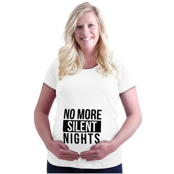 No More Silent Nights Christmas Bump Women's Maternity T Shirt Tee Brisco Brands 3X