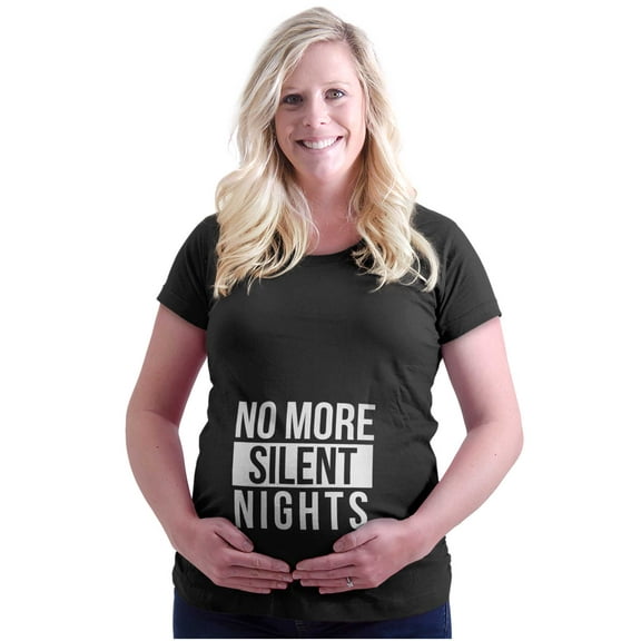 No More Silent Nights Christmas Bump Women's Maternity T Shirt Tee Brisco Brands S