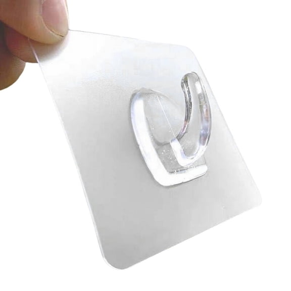 Symkmb No Nail Strong Traceless Transparent Horn Hook No Punch Bathroom Kitchen Clothes Hanging Viscose Hook Acrylic