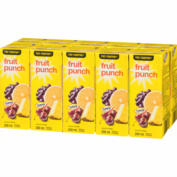 No Name Fruit Punch Juice Boxes, 10x200ml, 2L/70.5 fl oz