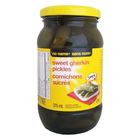 No Name Sweet Gherkin Pickles, 375ml/13 oz. Jar