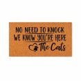 thumbnail image 1 of No Need To Knock We Know You're Here The Cats, Doormat - Brown Coir PVC Outdoor Doormat (36x72 inches), 1 of 5