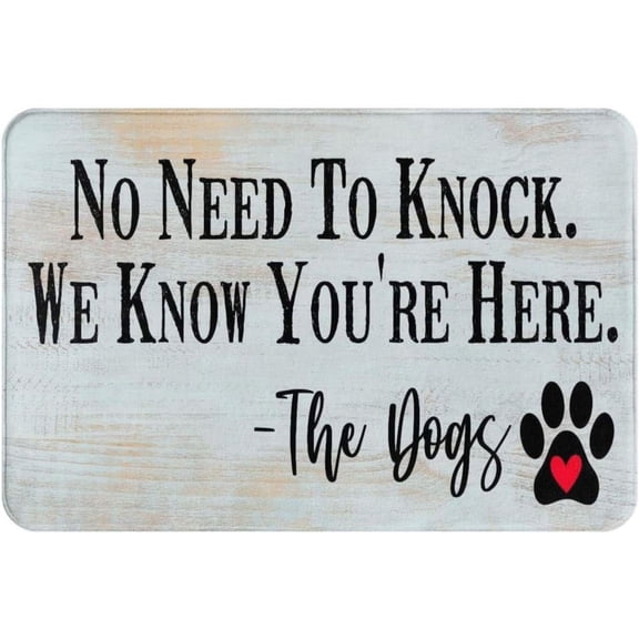 No Need to Knock We Know You&me Here Doormat,Funny Doormat, Welcome Doormat,Home Decor Area Rugs Coral Velvet Rug 17x30