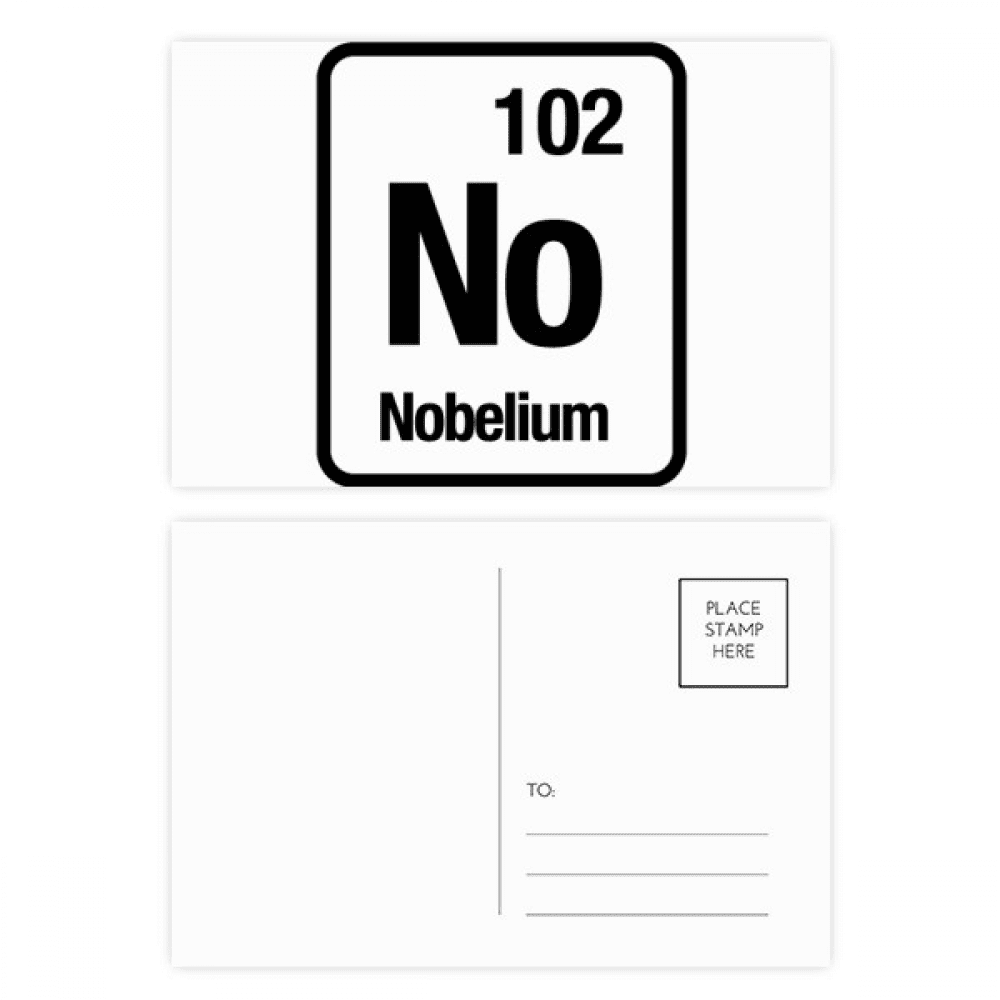 No Nobelium Checal Element chem Postcard Set Birthday Mailing Thanks Greeting Card