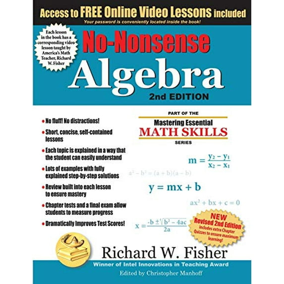 Pre-Owned No-Nonsense Algebra, 2nd Edition: Part of the Mastering Essential Math Skills Series (Paperback) 099944333X 9780999443330