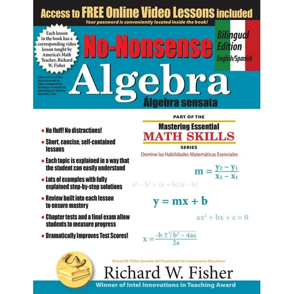 No-Nonsense Algebra, Bilingual Edition (English - Spanish): Master Algebra the Easy Way, (Paperback)