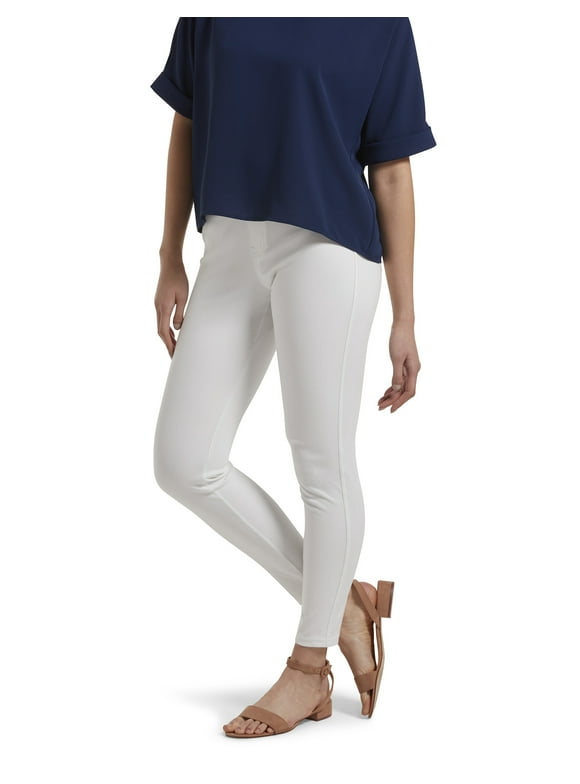 No nonsense Women's Classic Indigo Denim Legging, White, 3X
