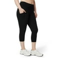 thumbnail image 1 of No nonsense Women's Cotton Capri Legging with Tech Pocket, Black, Small, 1 of 5