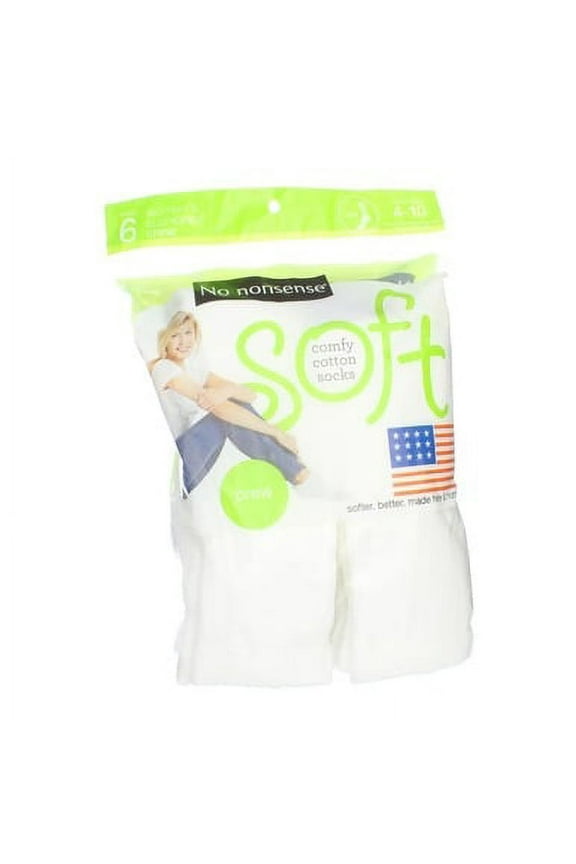 No-Nonsense Crew White Socks (6-Count) (4-Pack)